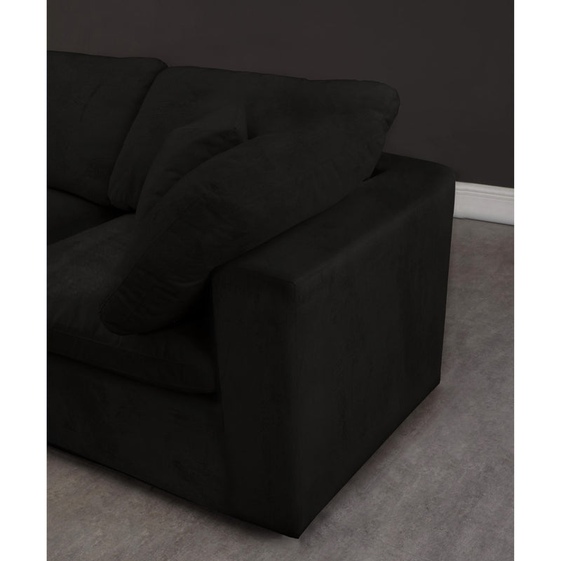 Meridian Cozy Black Velvet Comfort Modular Sofa IMAGE 5