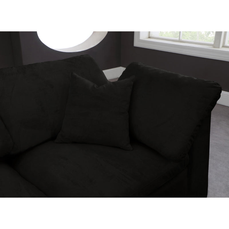 Meridian Cozy Black Velvet Comfort Modular Sofa IMAGE 6