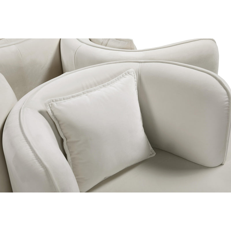 Meridian Circlet Cream Velvet Round Sofa Settee IMAGE 4