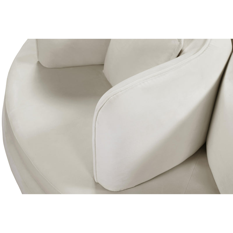 Meridian Circlet Cream Velvet Round Sofa Settee IMAGE 5