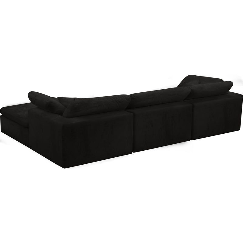 Meridian Cozy Black Velvet Comfort Modular Sectional IMAGE 3