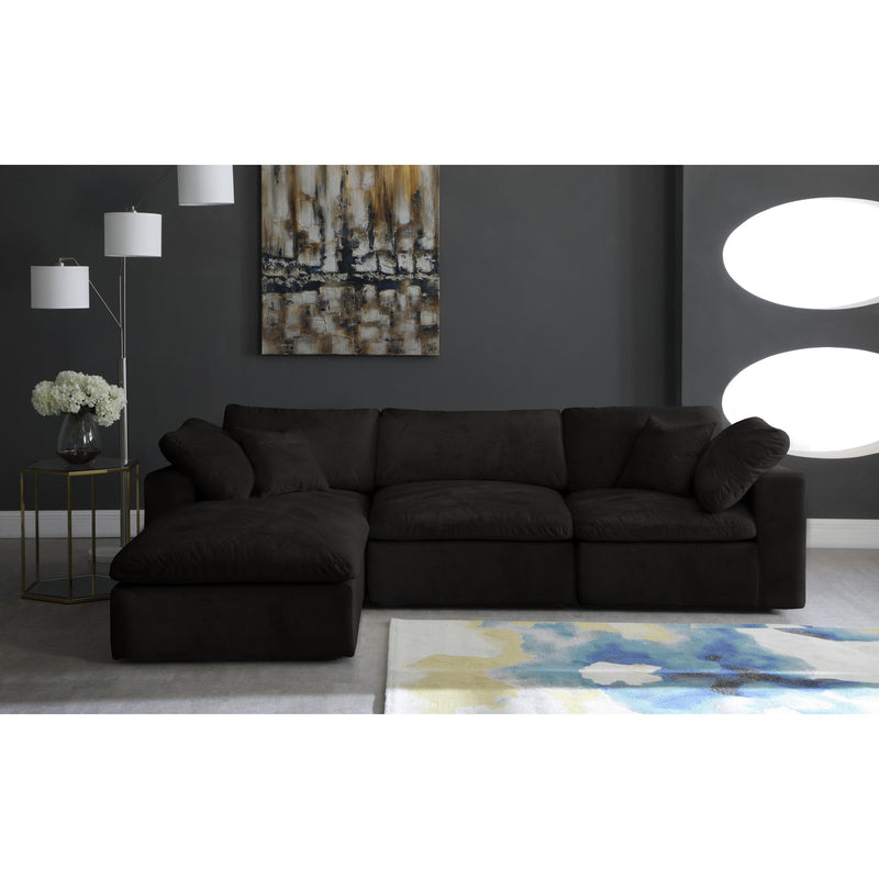 Meridian Cozy Black Velvet Comfort Modular Sectional IMAGE 5