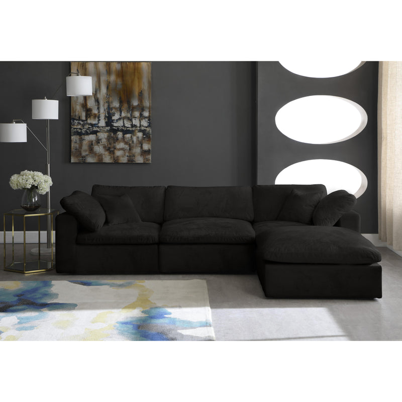 Meridian Cozy Black Velvet Comfort Modular Sectional IMAGE 6