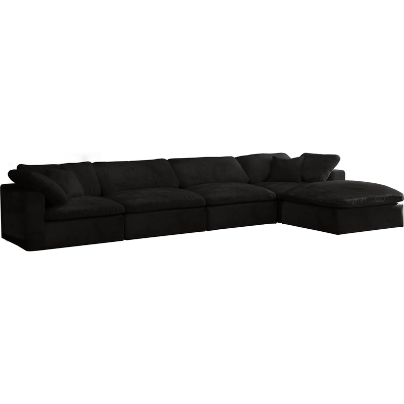 Meridian Cozy Black Velvet Comfort Modular Sectional IMAGE 1