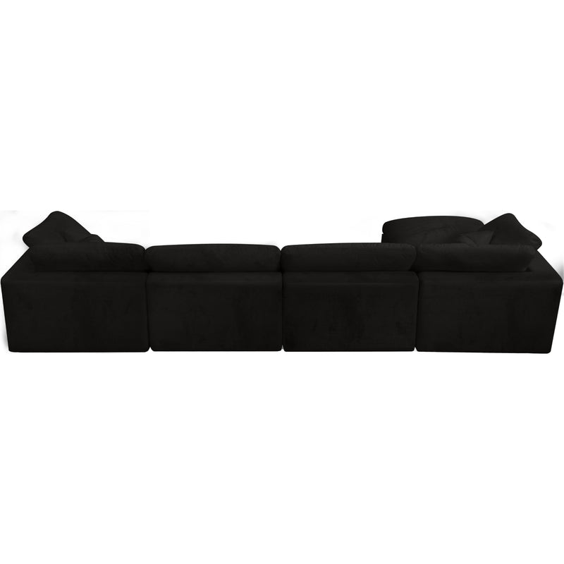 Meridian Cozy Black Velvet Comfort Modular Sectional IMAGE 3