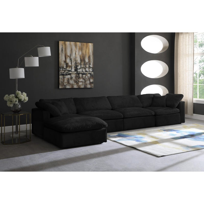 Meridian Cozy Black Velvet Comfort Modular Sectional IMAGE 5