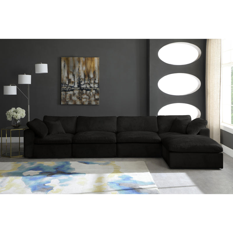 Meridian Cozy Black Velvet Comfort Modular Sectional IMAGE 6