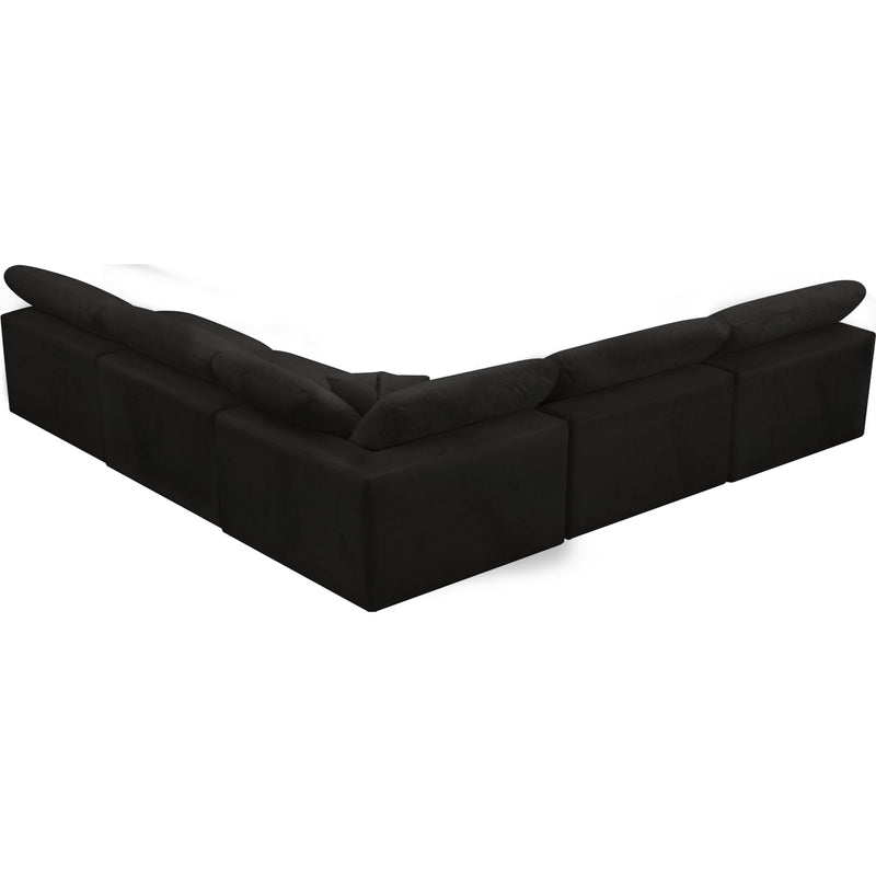 Meridian Cozy Black Velvet Comfort Modular Sectional IMAGE 2