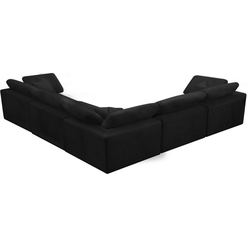 Meridian Cozy Black Velvet Comfort Modular Sectional IMAGE 2