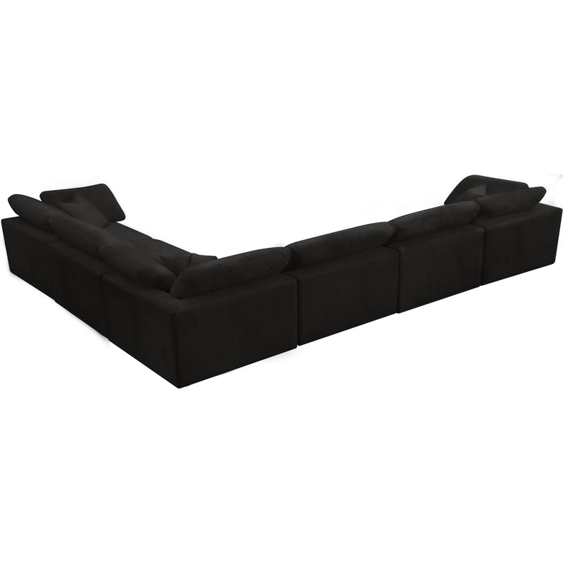 Meridian Cozy Black Velvet Comfort Modular Sectional IMAGE 2