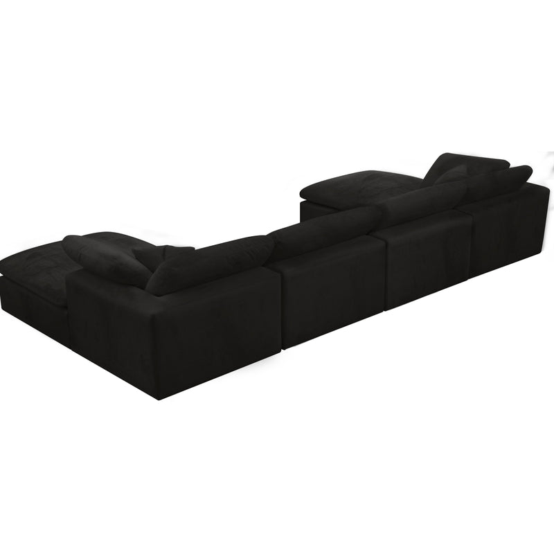 Meridian Cozy Black Velvet Comfort Modular Sectional IMAGE 2