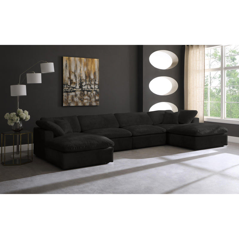 Meridian Cozy Black Velvet Comfort Modular Sectional IMAGE 3