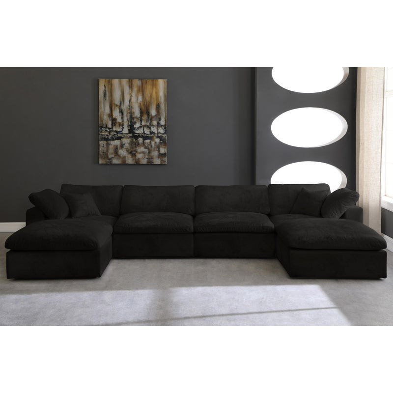 Meridian Cozy Black Velvet Comfort Modular Sectional IMAGE 4