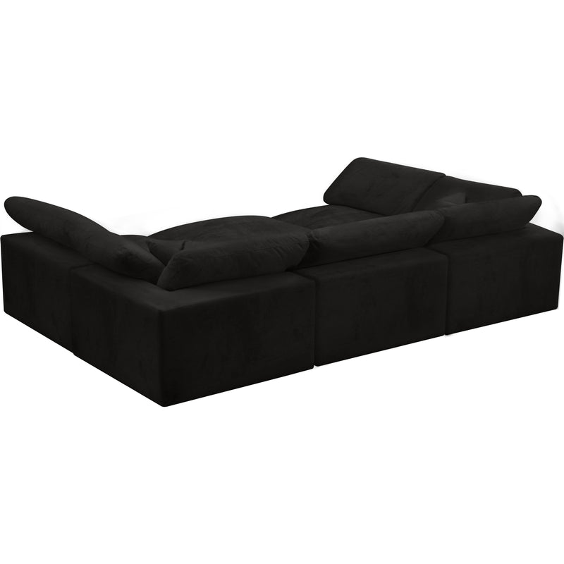 Meridian Cozy Black Velvet Comfort Modular Sectional IMAGE 2