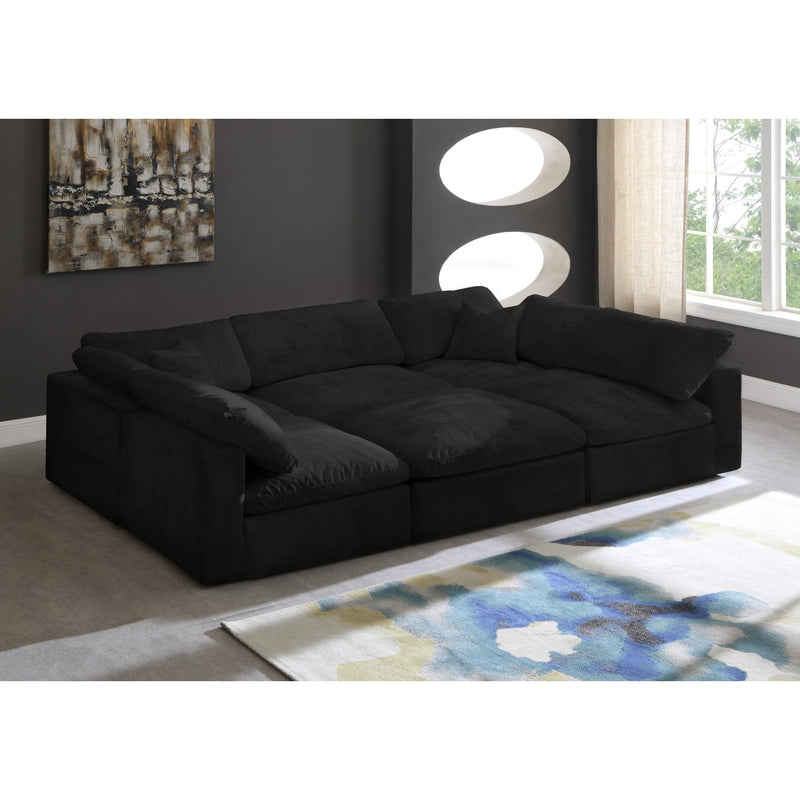 Meridian Cozy Black Velvet Comfort Modular Sectional IMAGE 3