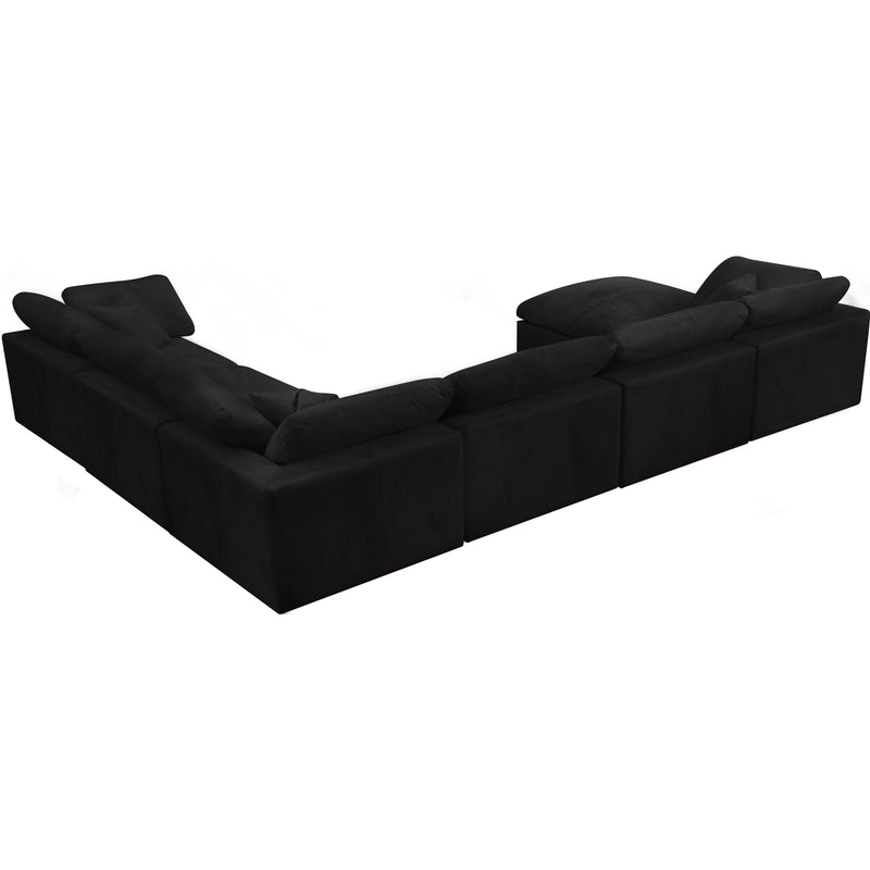 Meridian Cozy Black Velvet Comfort Modular Sectional IMAGE 2