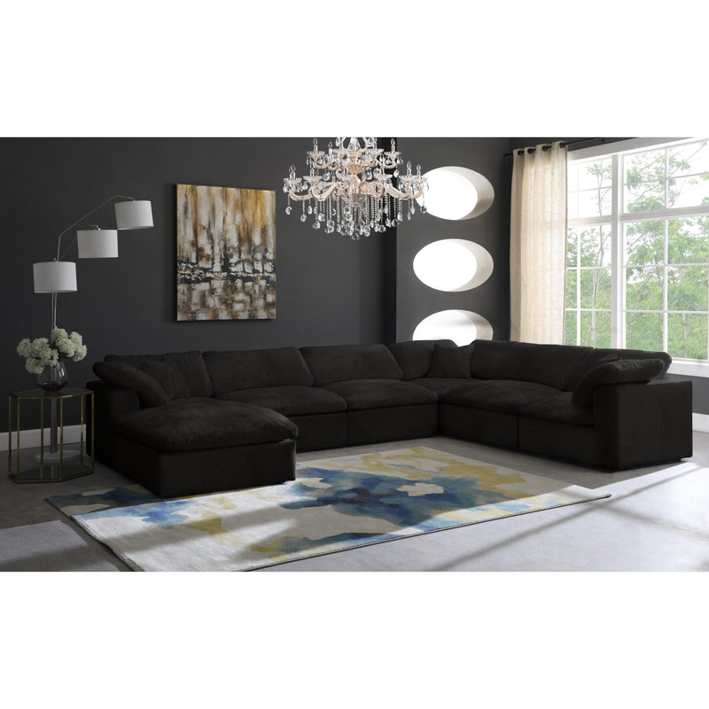 Meridian Cozy Black Velvet Comfort Modular Sectional IMAGE 3