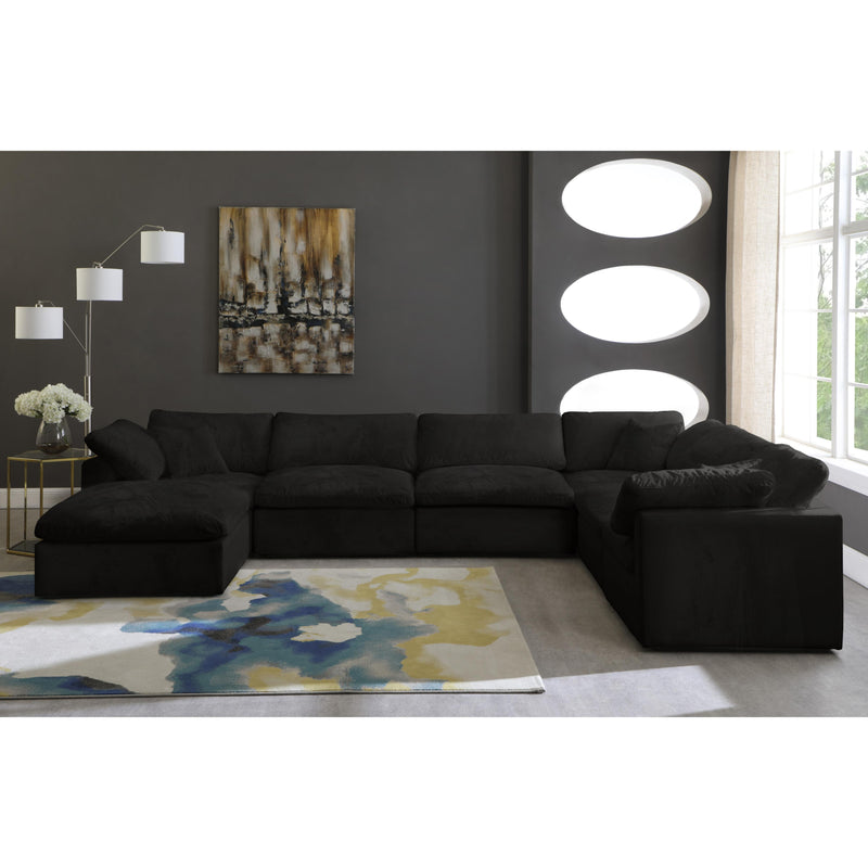 Meridian Cozy Black Velvet Comfort Modular Sectional IMAGE 4