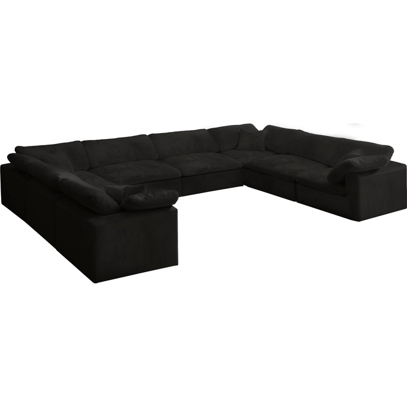 Meridian Cozy Black Velvet Comfort Modular Sectional IMAGE 1