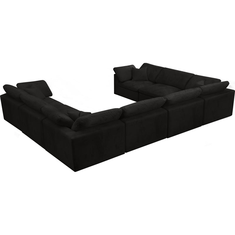 Meridian Cozy Black Velvet Comfort Modular Sectional IMAGE 2