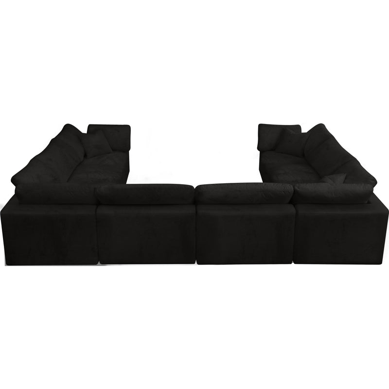 Meridian Cozy Black Velvet Comfort Modular Sectional IMAGE 3