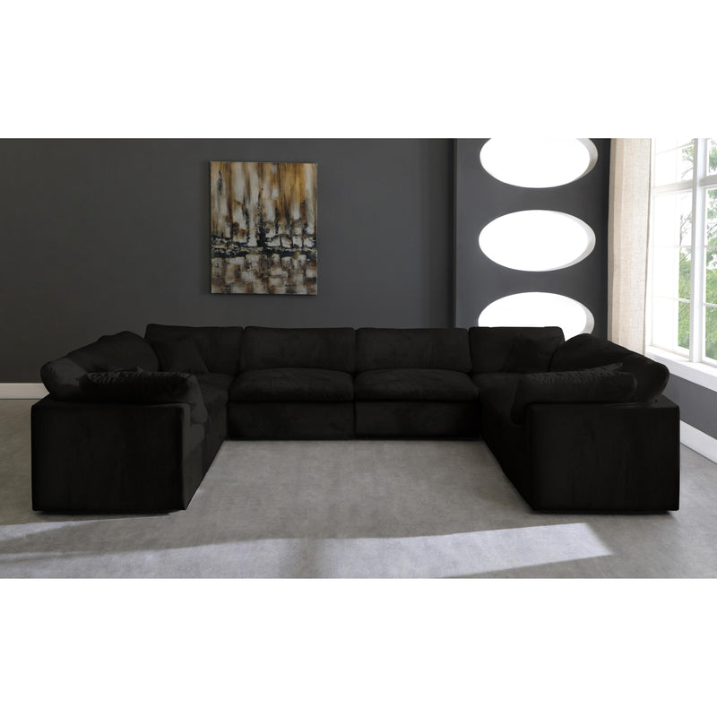 Meridian Cozy Black Velvet Comfort Modular Sectional IMAGE 5