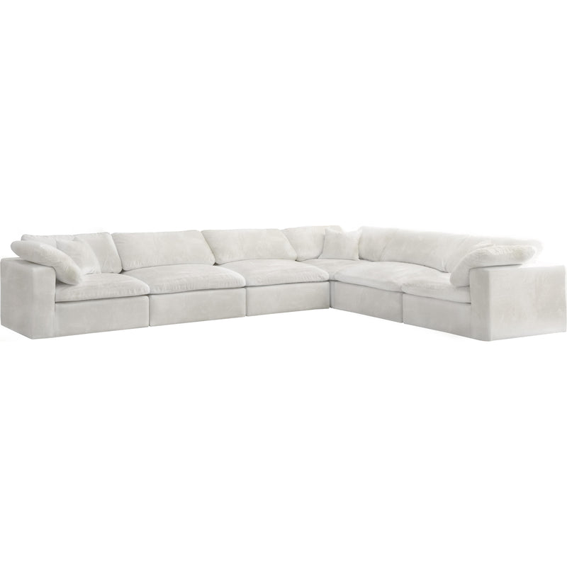 Meridian Cozy Cream Velvet Comfort Modular Sectional IMAGE 1