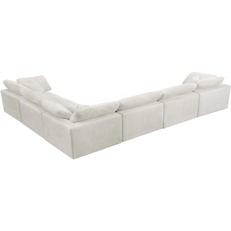 Meridian Cozy Cream Velvet Comfort Modular Sectional IMAGE 2