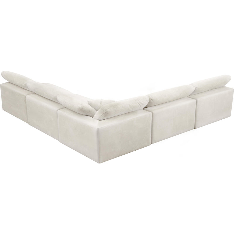 Meridian Cozy Cream Velvet Comfort Modular Sectional IMAGE 2