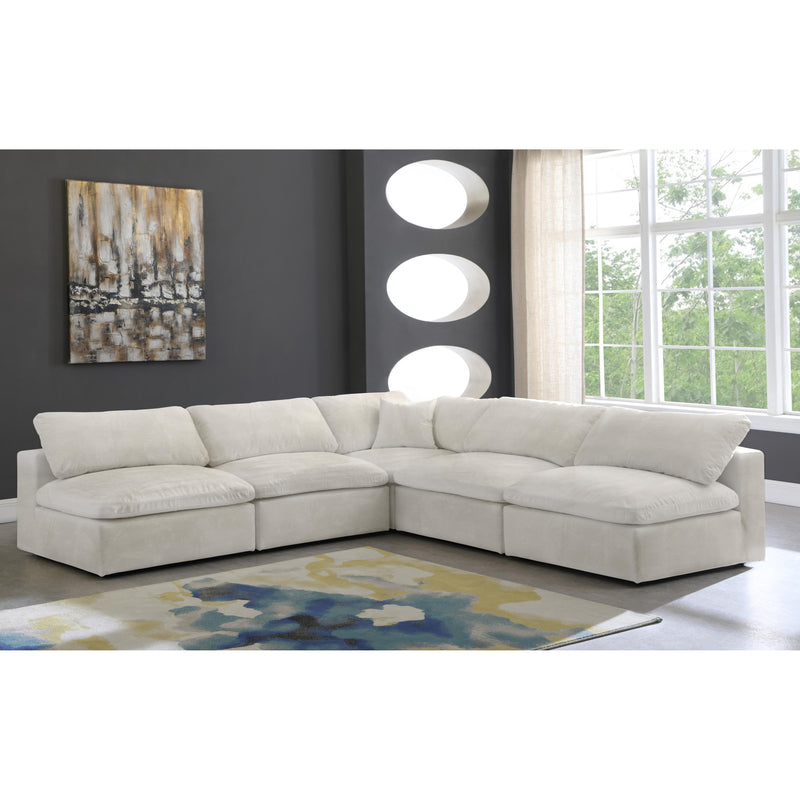 Meridian Cozy Cream Velvet Comfort Modular Sectional IMAGE 3