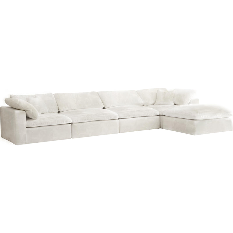 Meridian Cozy Cream Velvet Comfort Modular Sectional IMAGE 1