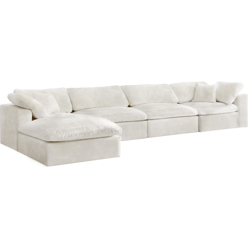 Meridian Cozy Cream Velvet Comfort Modular Sectional IMAGE 2