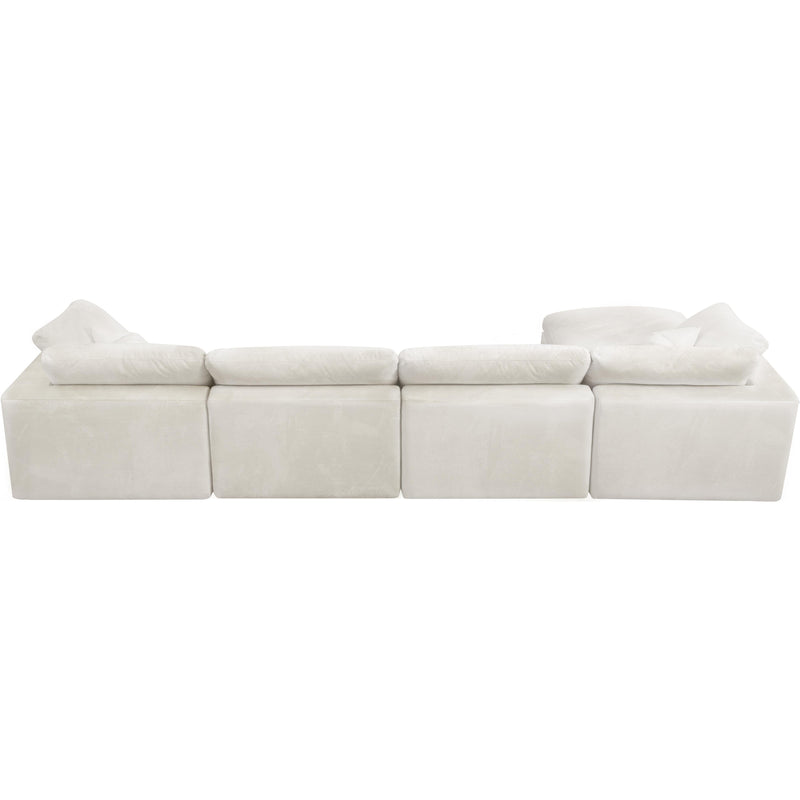 Meridian Cozy Cream Velvet Comfort Modular Sectional IMAGE 3