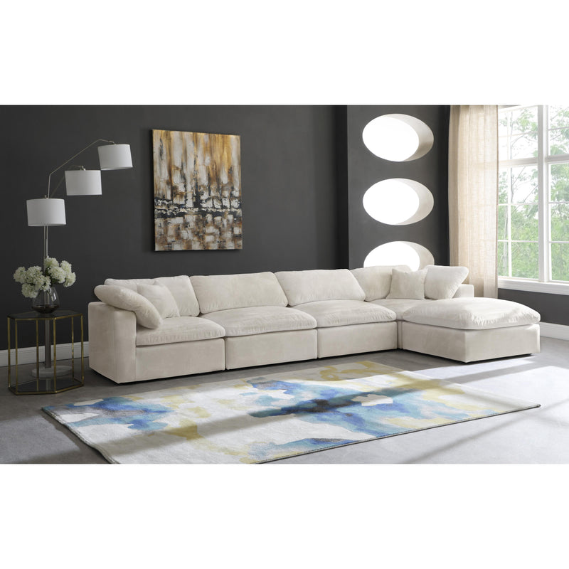 Meridian Cozy Cream Velvet Comfort Modular Sectional IMAGE 4