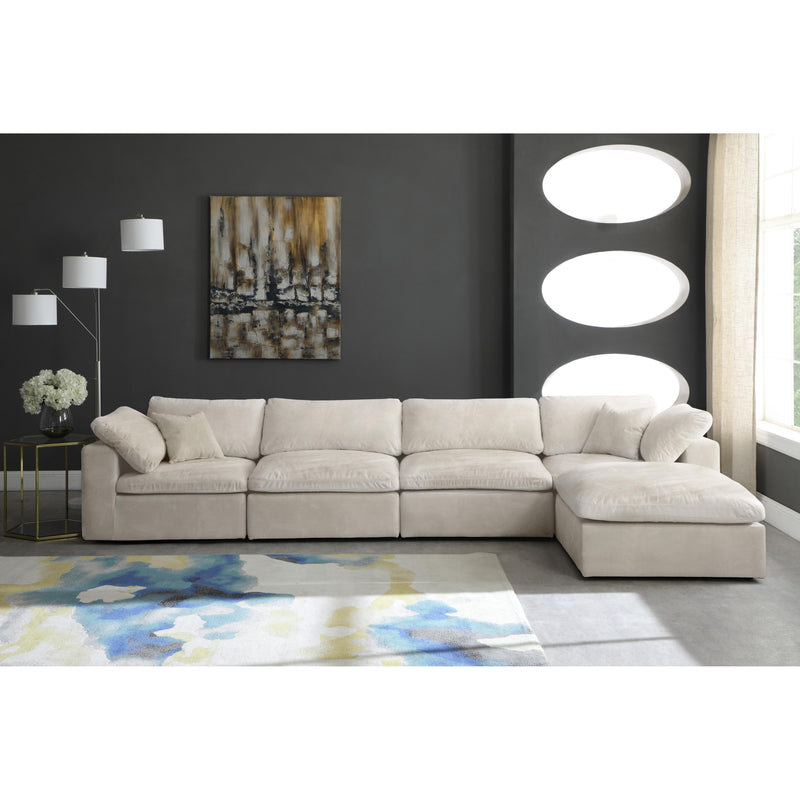 Meridian Cozy Cream Velvet Comfort Modular Sectional IMAGE 5