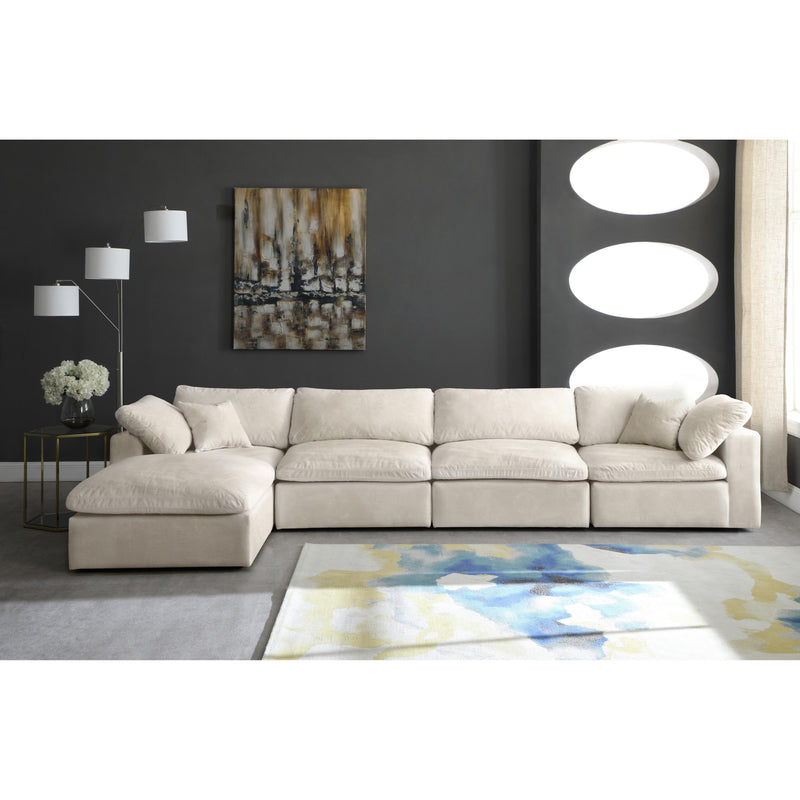 Meridian Cozy Cream Velvet Comfort Modular Sectional IMAGE 6