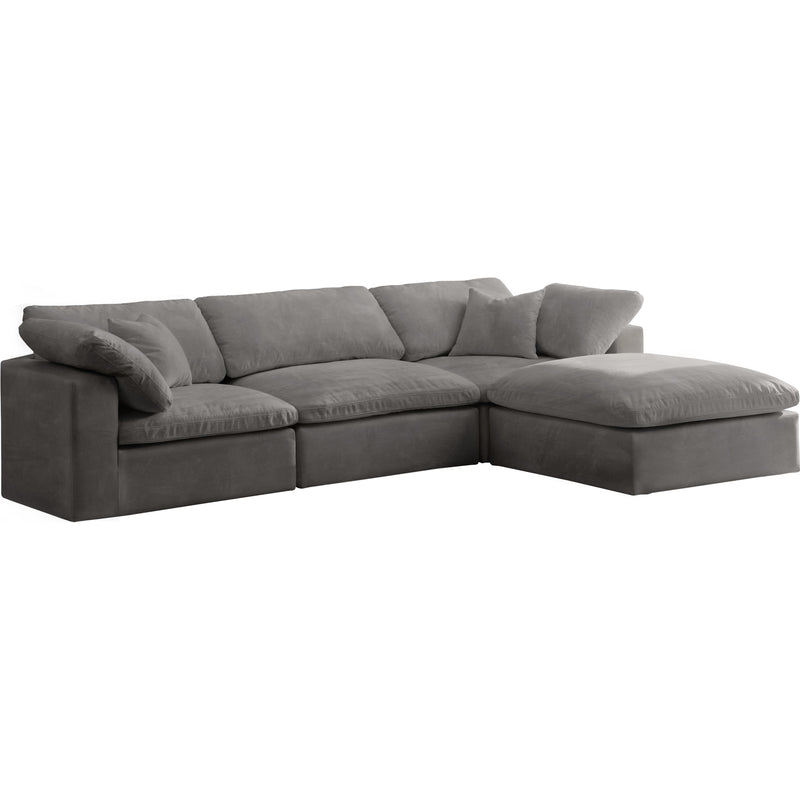 Meridian Cozy Grey Velvet Comfort Modular Sectional IMAGE 1