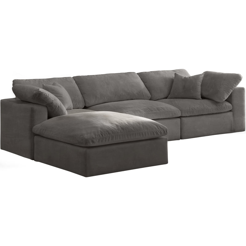 Meridian Cozy Grey Velvet Comfort Modular Sectional IMAGE 2