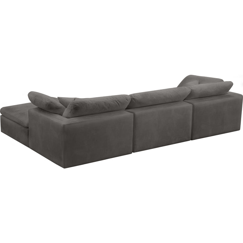 Meridian Cozy Grey Velvet Comfort Modular Sectional IMAGE 3