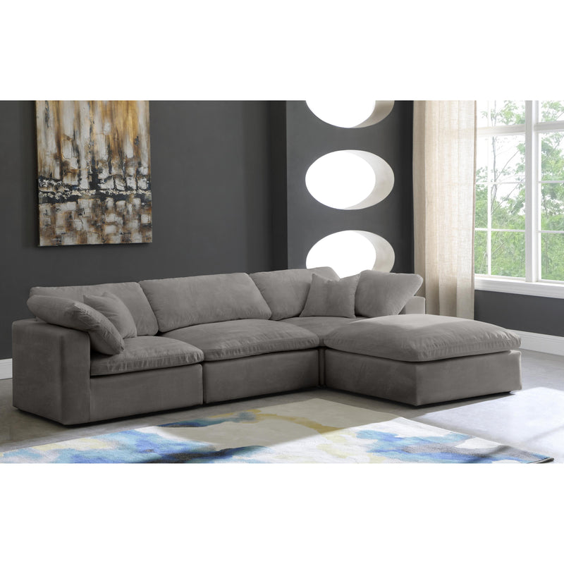 Meridian Cozy Grey Velvet Comfort Modular Sectional IMAGE 4