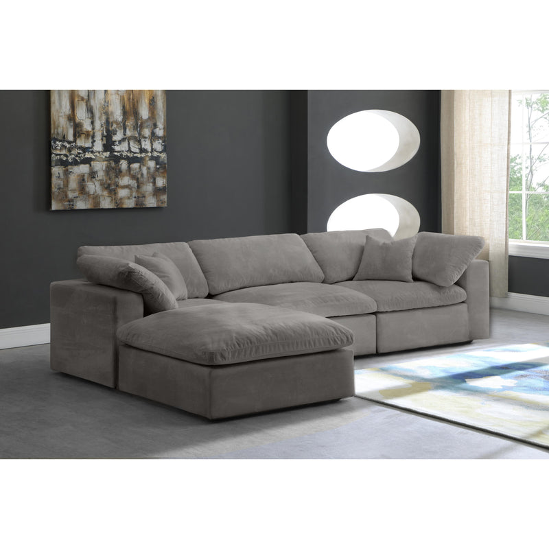 Meridian Cozy Grey Velvet Comfort Modular Sectional IMAGE 5