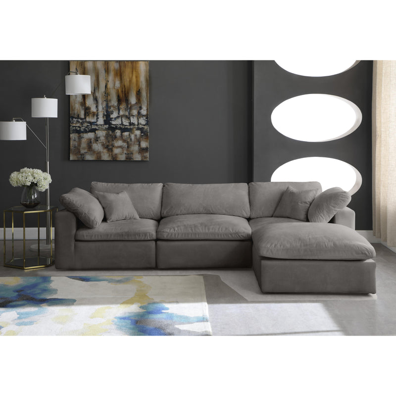 Meridian Cozy Grey Velvet Comfort Modular Sectional IMAGE 7