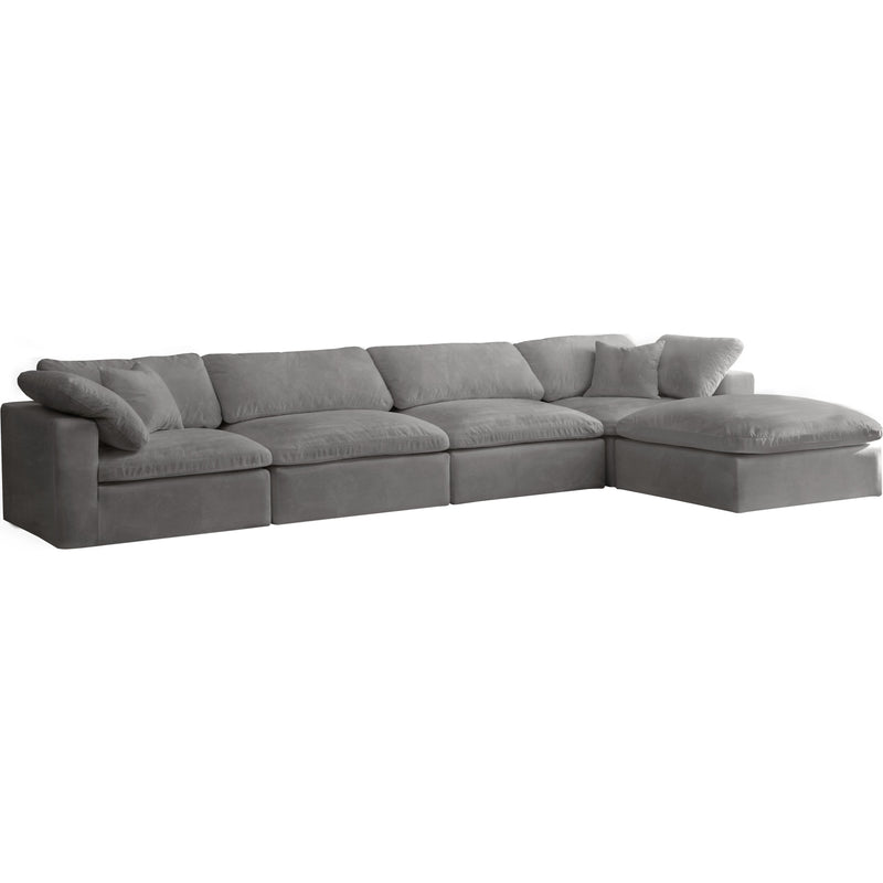 Meridian Cozy Grey Velvet Comfort Modular Sectional IMAGE 1