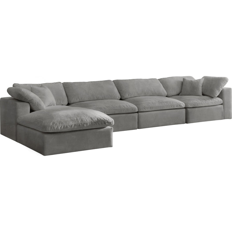 Meridian Cozy Grey Velvet Comfort Modular Sectional IMAGE 2