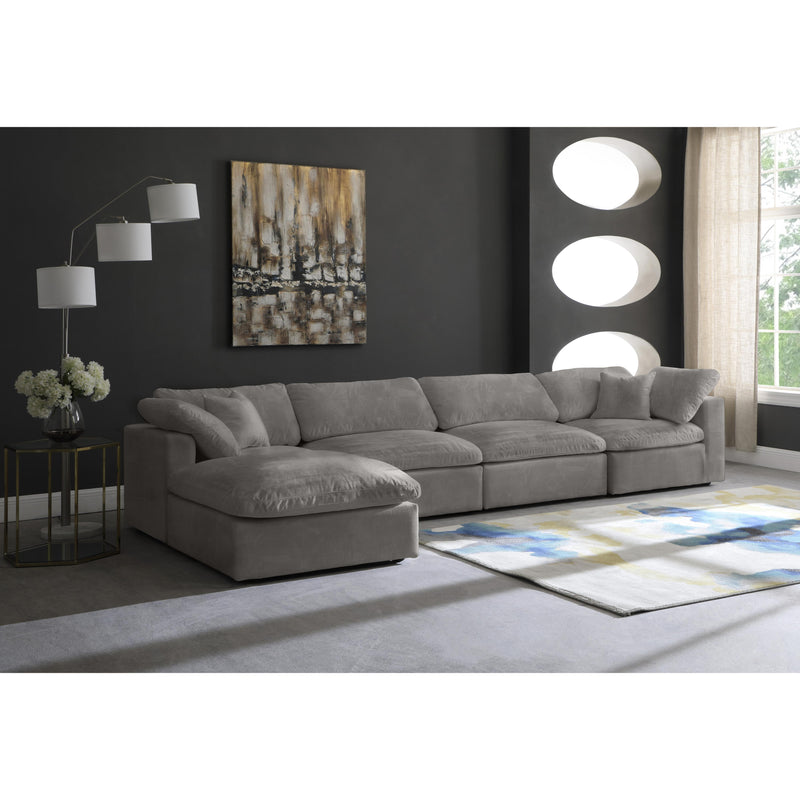 Meridian Cozy Grey Velvet Comfort Modular Sectional IMAGE 4