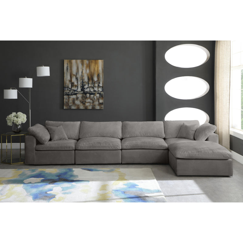 Meridian Cozy Grey Velvet Comfort Modular Sectional IMAGE 5