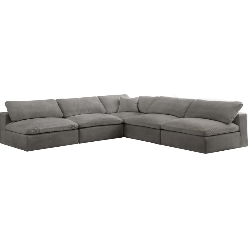 Meridian Cozy Grey Velvet Comfort Modular Sectional IMAGE 1