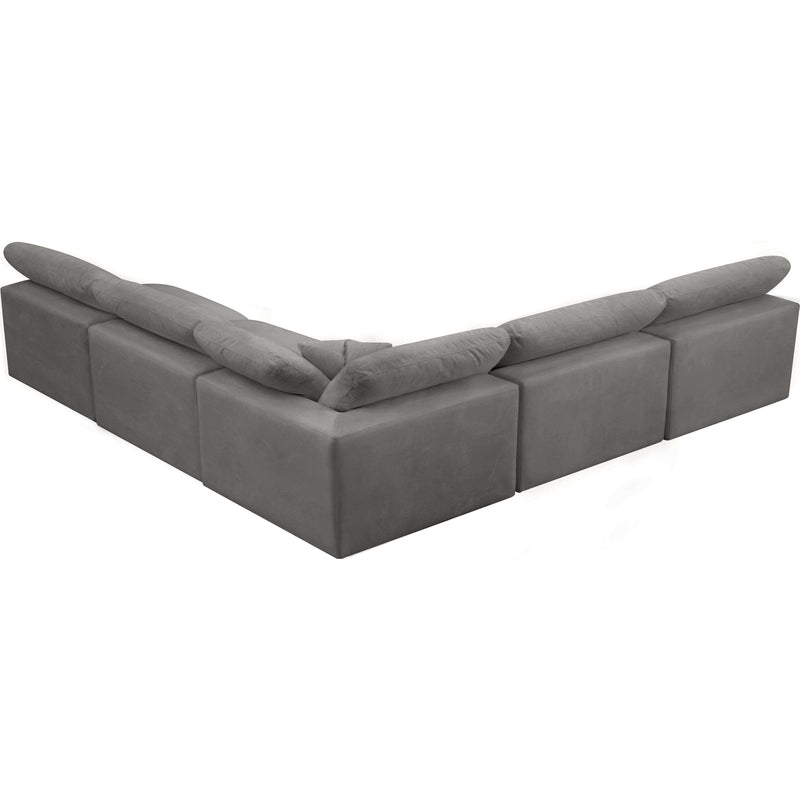 Meridian Cozy Grey Velvet Comfort Modular Sectional IMAGE 2