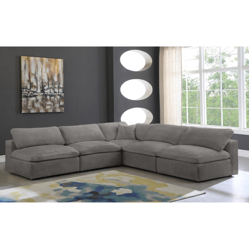 Meridian Cozy Grey Velvet Comfort Modular Sectional IMAGE 3