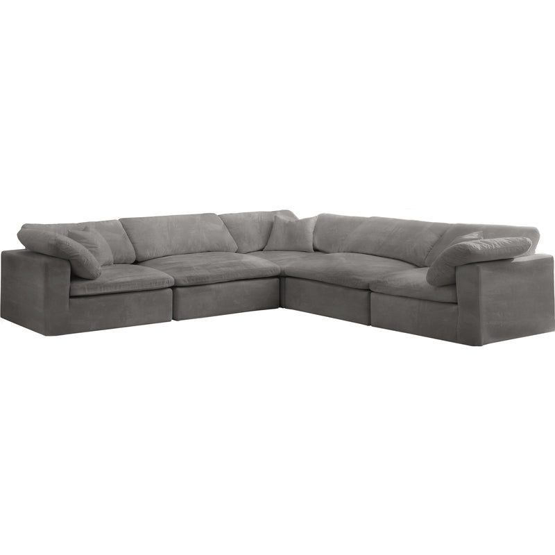 Meridian Cozy Grey Velvet Comfort Modular Sectional IMAGE 1